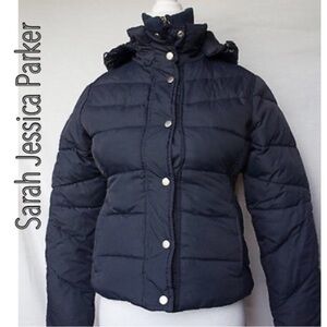 Sarah Jessica Parker “Bitten” Navy Puffer Coat Sz S